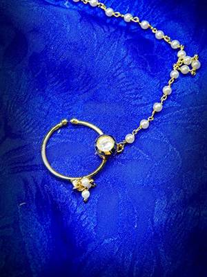 Runjhun Hoop Kundan Spring Nosering For Women And Girl 2