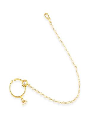 Runjhun Hoop Kundan Spring Nosering For Women And Girl 3