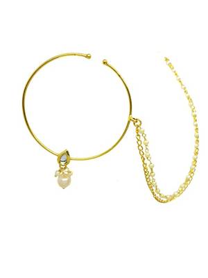 Runjhun Hoop Kundan Spring Gold Nosering For Women And Girl 1