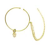 Runjhun Hoop Kundan Spring Gold Nosering For Women And Girl