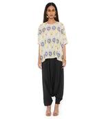 Yellow Ikat Eye Print Art Crepe Short Maya Tunic