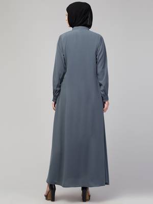 MRC latest stylish women girl style wear double side pocket abaya dress 2