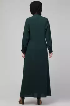 MRC women latest style double side pocket show button A-line abaya burqa