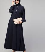  women latest style double side pocket show button A-line design abaya 