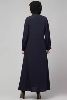  women latest style double side pocket show button A-line design abaya 