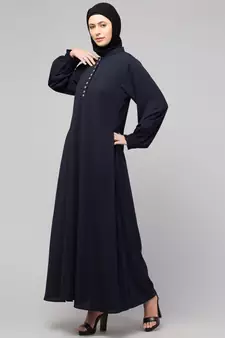  women latest style double side pocket show button A-line design abaya 