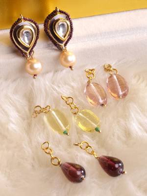 Maroon pearl earrings 2