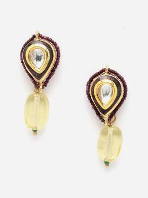 Maroon pearl earrings 4