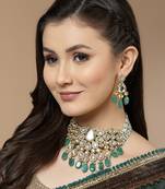 Green pearl earrings