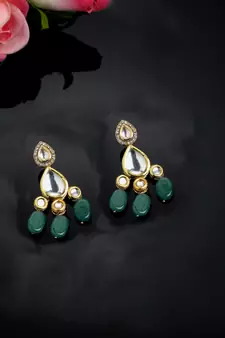 Green pearl earrings