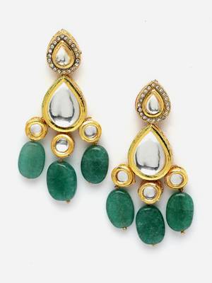 Green pearl earrings 3