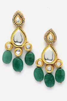 Green pearl earrings