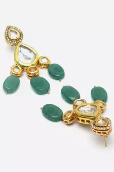 Green pearl earrings