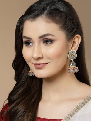 Grey zircon   earrings 1