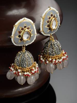 Grey zircon   earrings 2