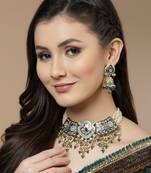 Green pearl earrings