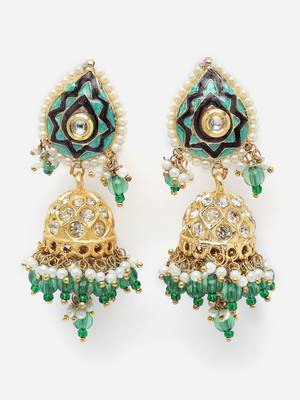 Green pearl earrings 3
