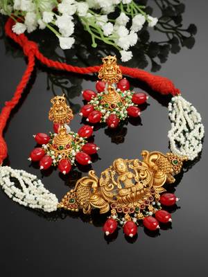 Red pearl necklace-sets 2