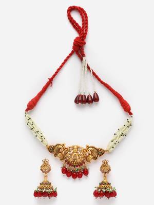 Red pearl necklace-sets 3