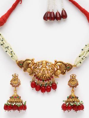 Red pearl necklace-sets 4