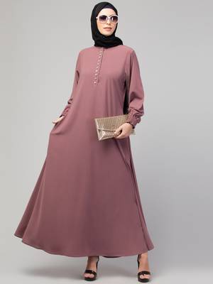  women latest style double side pocket  A-line abaya  1