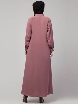  women latest style double side pocket  A-line abaya  2