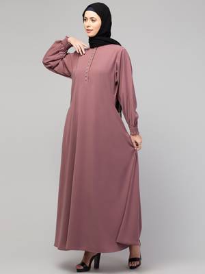 women latest style double side pocket  A-line abaya  3