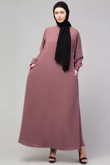  women latest style double side pocket  A-line abaya 
