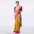 Kanjivaram saree in mustard color with contravention border and zari motifs