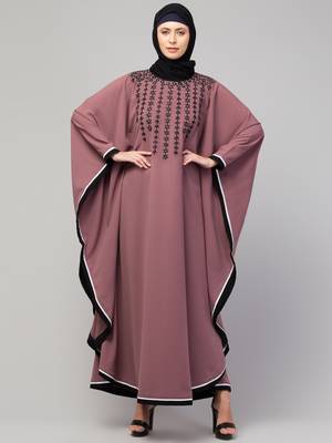 Women new latest style embroidered wear girl stylish simple Abaya  kaftan 1