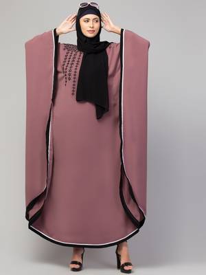Women new latest style embroidered wear girl stylish simple Abaya  kaftan 4