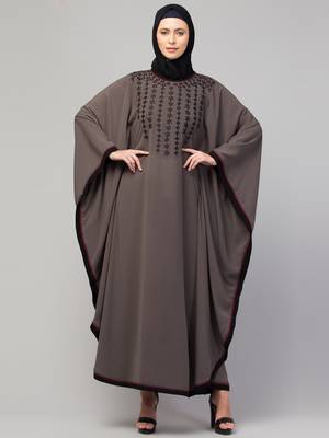 Women new latest style embroidered girl stylish simple Abaya  kaftan 1