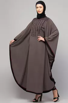 Women new latest style embroidered girl stylish simple Abaya  kaftan