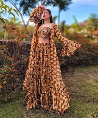 Gold And Brown Lehenga Set 1