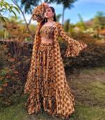 Gold And Brown Lehenga Set