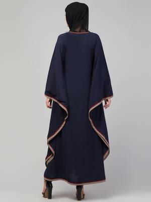 Women latest style embroidered girl stylish simple Abaya kaftan 2