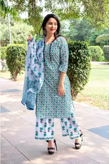 Shri Krishna Fabric Women's Printed Stiched Kurti Set