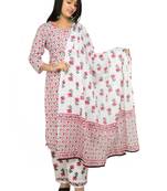 Women's Rayon Printed Kurti With Palazzo & Dupatta Set