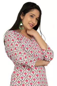 Women's Rayon Printed Kurti With Palazzo & Dupatta Set