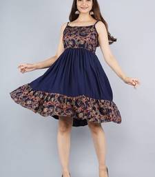 Women's Rayon Printed Fit & Flared Dress