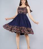 Women's Rayon Printed Fit & Flared Dress