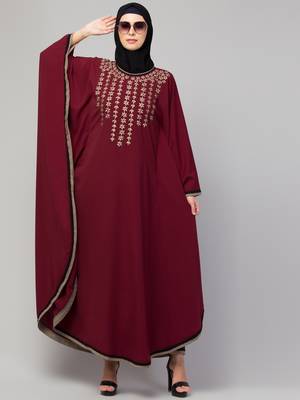 Women latest style embroidered stylish simple Abaya Kaftan 1