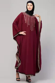 Women latest style embroidered stylish simple Abaya Kaftan