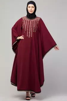Women latest style embroidered stylish simple Abaya Kaftan
