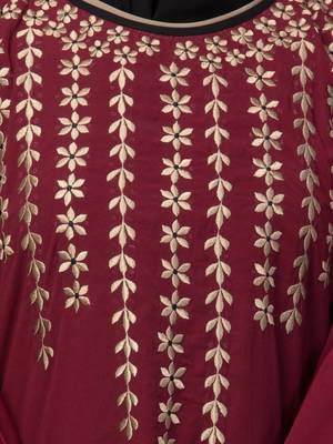 Women latest style embroidered stylish simple Abaya Kaftan 5