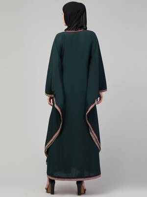 Women latest style embroidered dress stylish simple Abaya Kaftan 2