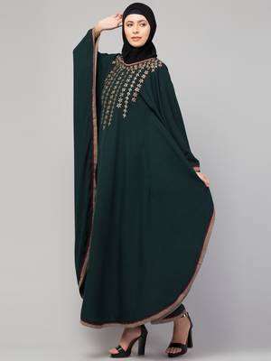 Women latest style embroidered dress stylish simple Abaya Kaftan 3