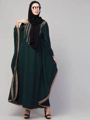 Women latest style embroidered dress stylish simple Abaya Kaftan 4