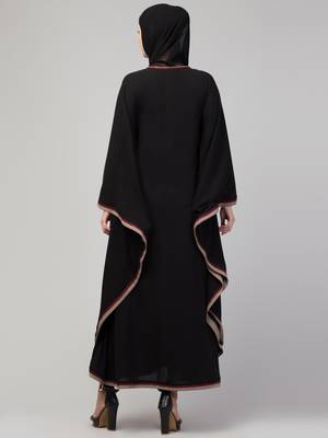 Women latest style Simple embroidered dress stylish Abaya kaftan 2