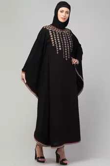 Women latest style Simple embroidered dress stylish Abaya kaftan
